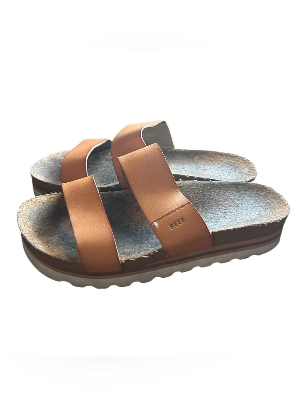 Reef cushion  bounce Vista Hi Tan Double-Strap Slide Sandals sz 9